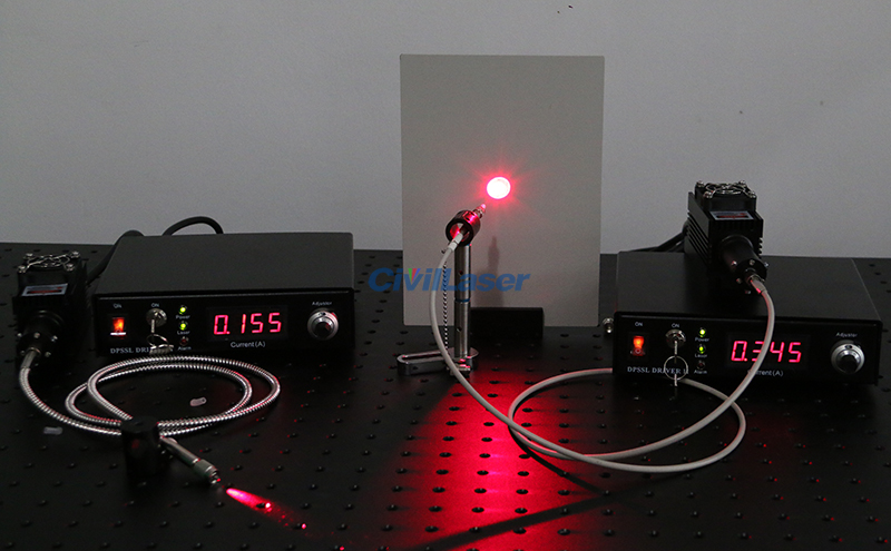 red fiber coupled laser light